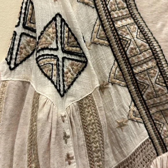 Free People Aria Embroidered‎ Top Size Small - Picture 4 of 8